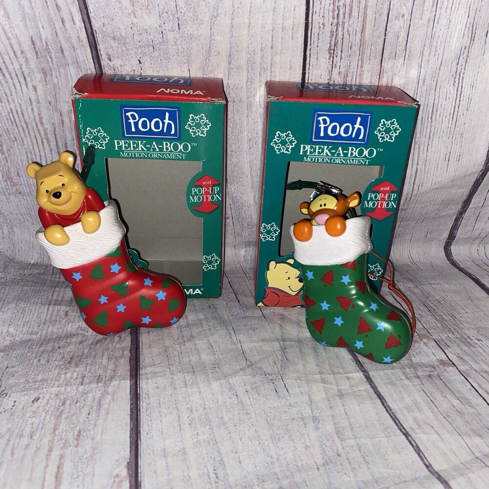 Tigger & Winnie The Pooh Motion Ornament Peek A Boo Pops Up & Down Stocking Noma